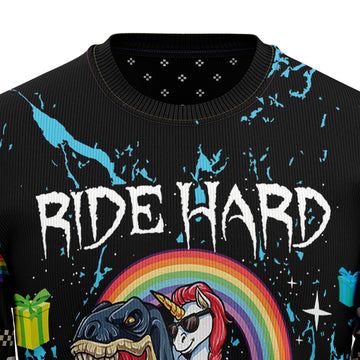 litzzy Dinosaur Unicorn Ride Hard T2010 Ugly Christmas Sweater -  Best Gift For Christmas, Noel Malalan - Christmas Signature sweater   