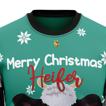litzzy Cow Merry Christmas Heifer T1911 Ugly Christmas Sweater -  Best Gift For Christmas, Noel Malalan - Christmas Signature sweater   