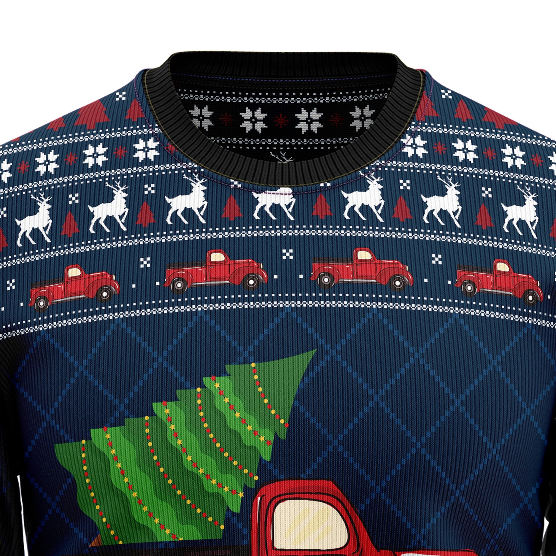 litzzy Vintage Red Truck HZ102303 Ugly Christmas Sweater -  Best Gift For Christmas, Noel Malalan - Christmas Signature sweater   