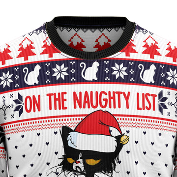 litzzy Naughty List Cat Meow G5119 Ugly Christmas Sweater -  Best Gift For Christmas, Noel Malalan - Christmas Signature sweater   