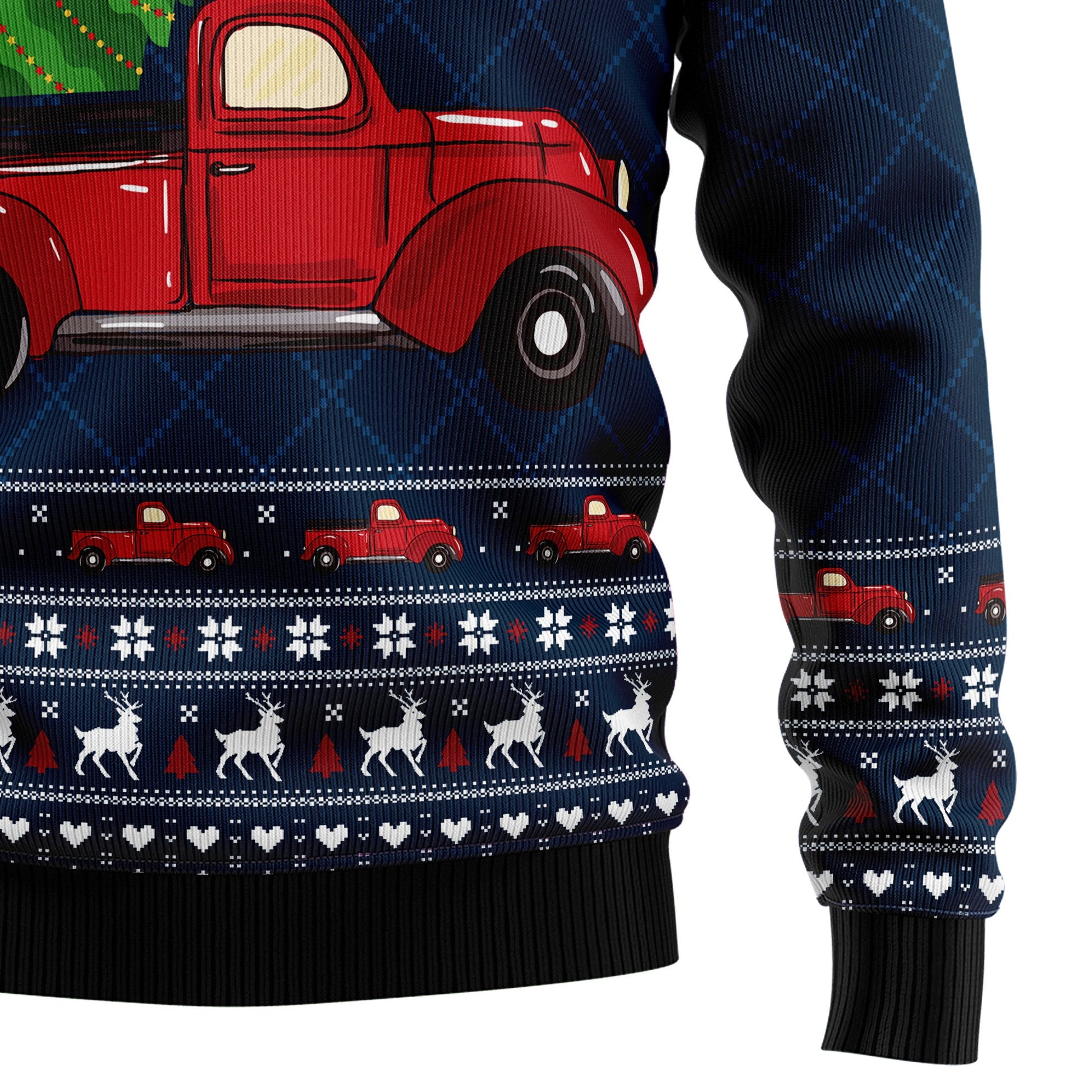 litzzy Vintage Red Truck HZ102303 Ugly Christmas Sweater -  Best Gift For Christmas, Noel Malalan - Christmas Signature sweater   