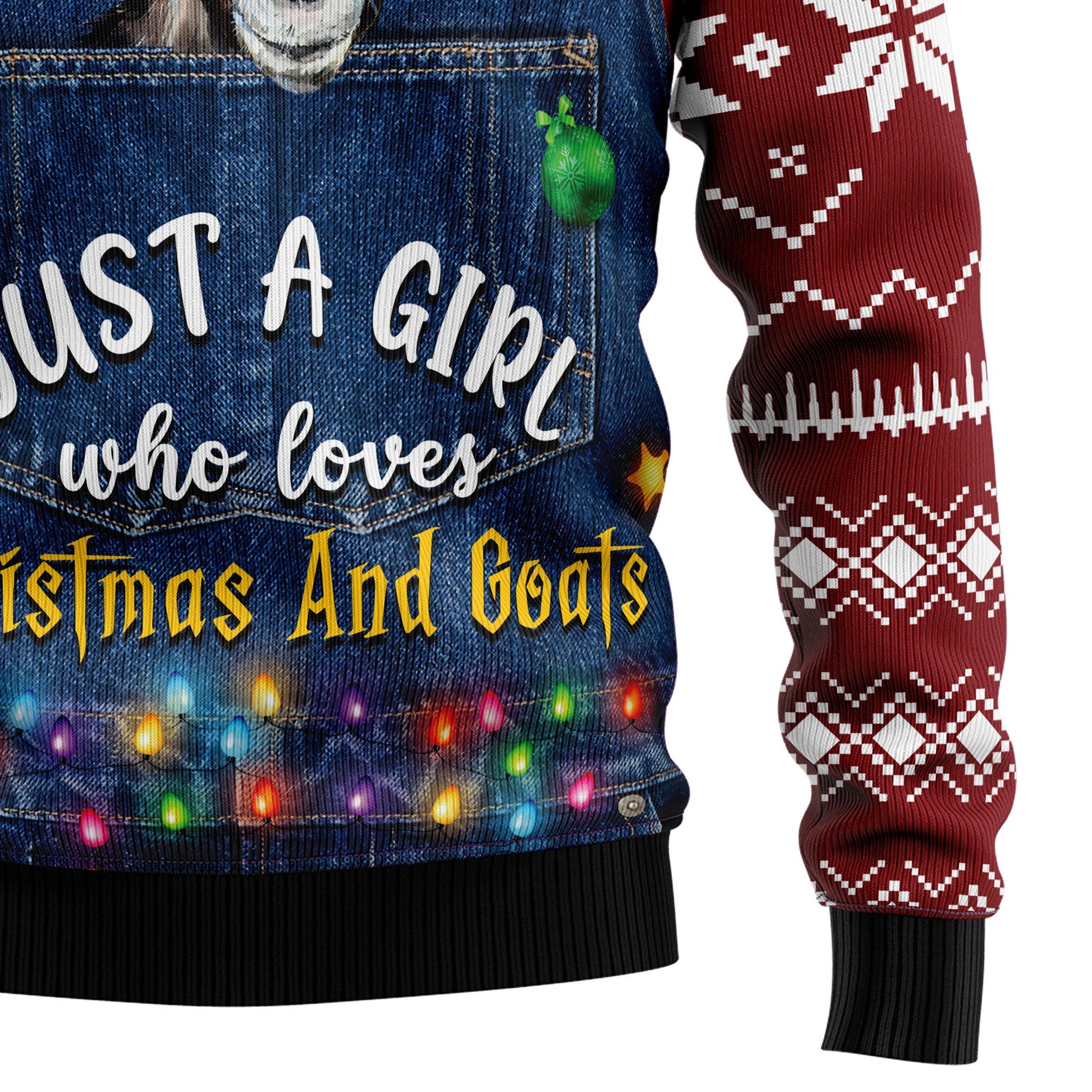 litzzy Just A Girl Who Loves Christmas And Goats TG51022 Ugly Christmas Sweater -  Best Gift For Christmas, Noel Malalan - Christmas Signature sweater   