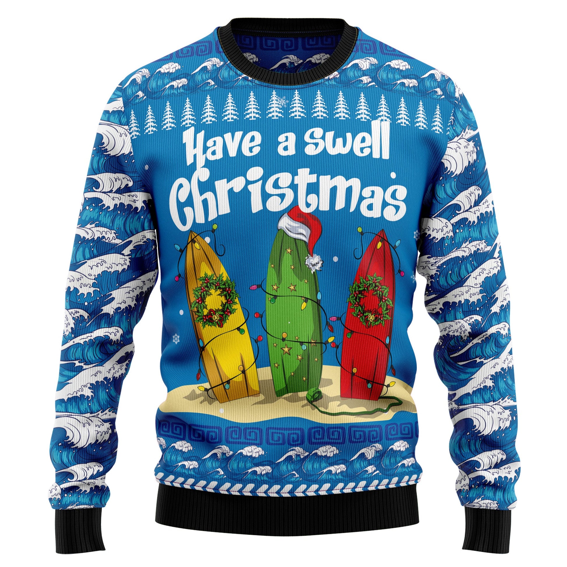 litzzy ?Surfer Swell Christmas T0311 Ugly Christmas Sweater -  Best Gift For Christmas, Noel Malalan - Christmas Signature sweater   