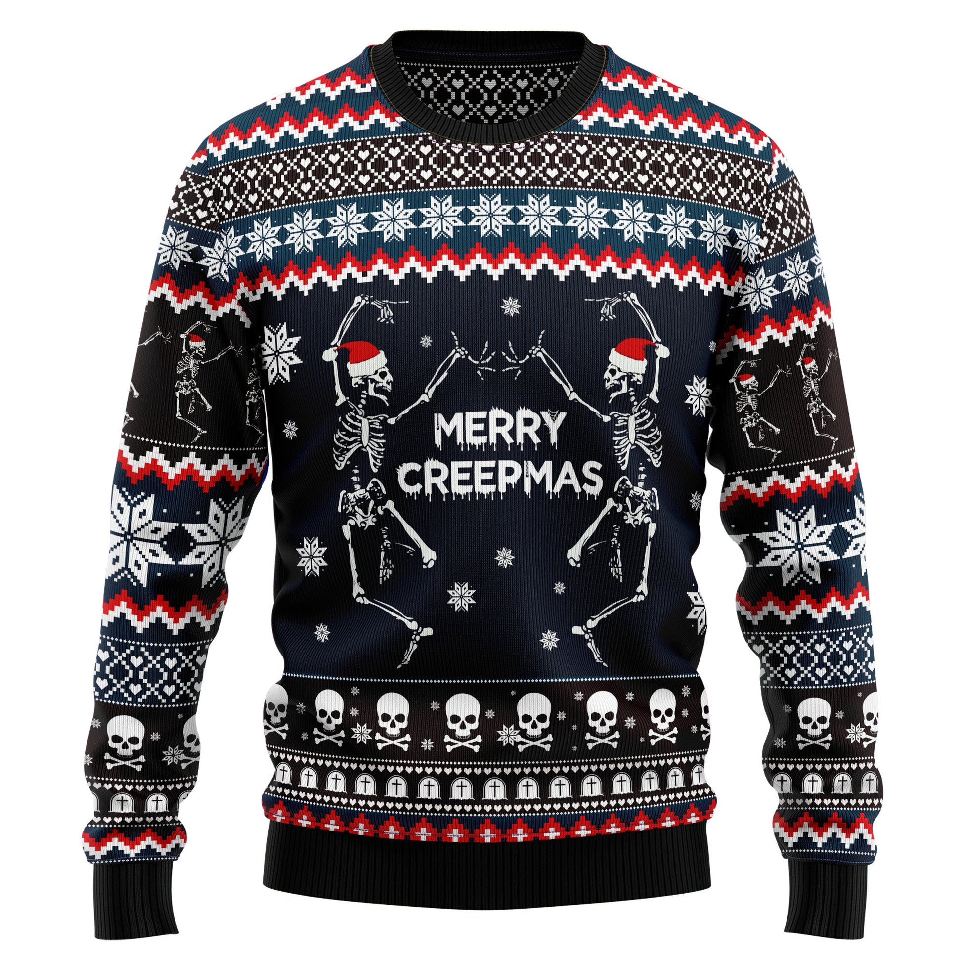 litzzy Skeleton Merry Creepmas TY510 Ugly Christmas Sweater -  Best Gift For Christmas, Noel Malalan - Christmas Signature sweater   