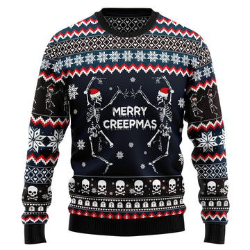 litzzy Skeleton Merry Creepmas TY510 Ugly Christmas Sweater -  Best Gift For Christmas, Noel Malalan - Christmas Signature sweater   