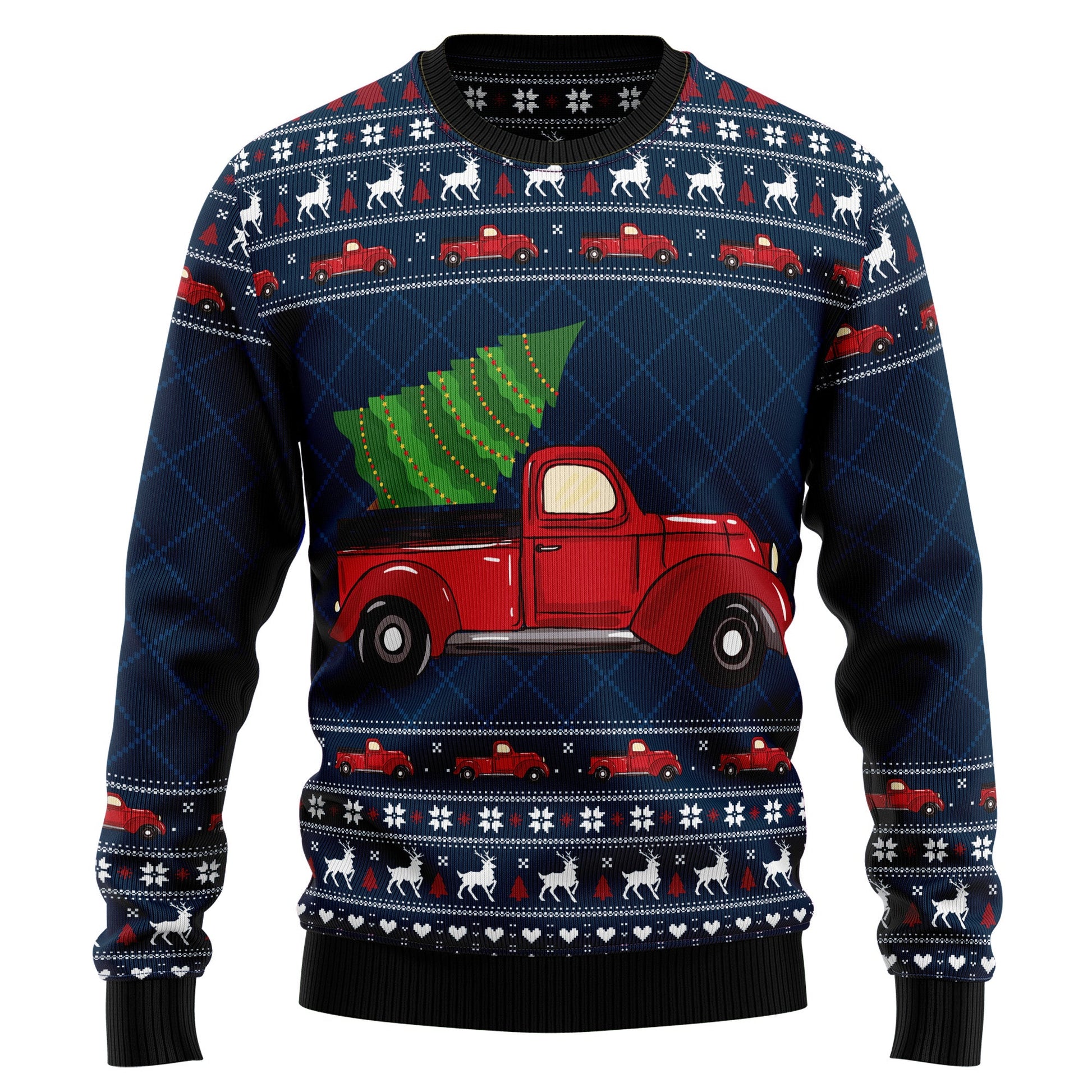litzzy Vintage Red Truck HZ102303 Ugly Christmas Sweater -  Best Gift For Christmas, Noel Malalan - Christmas Signature sweater   