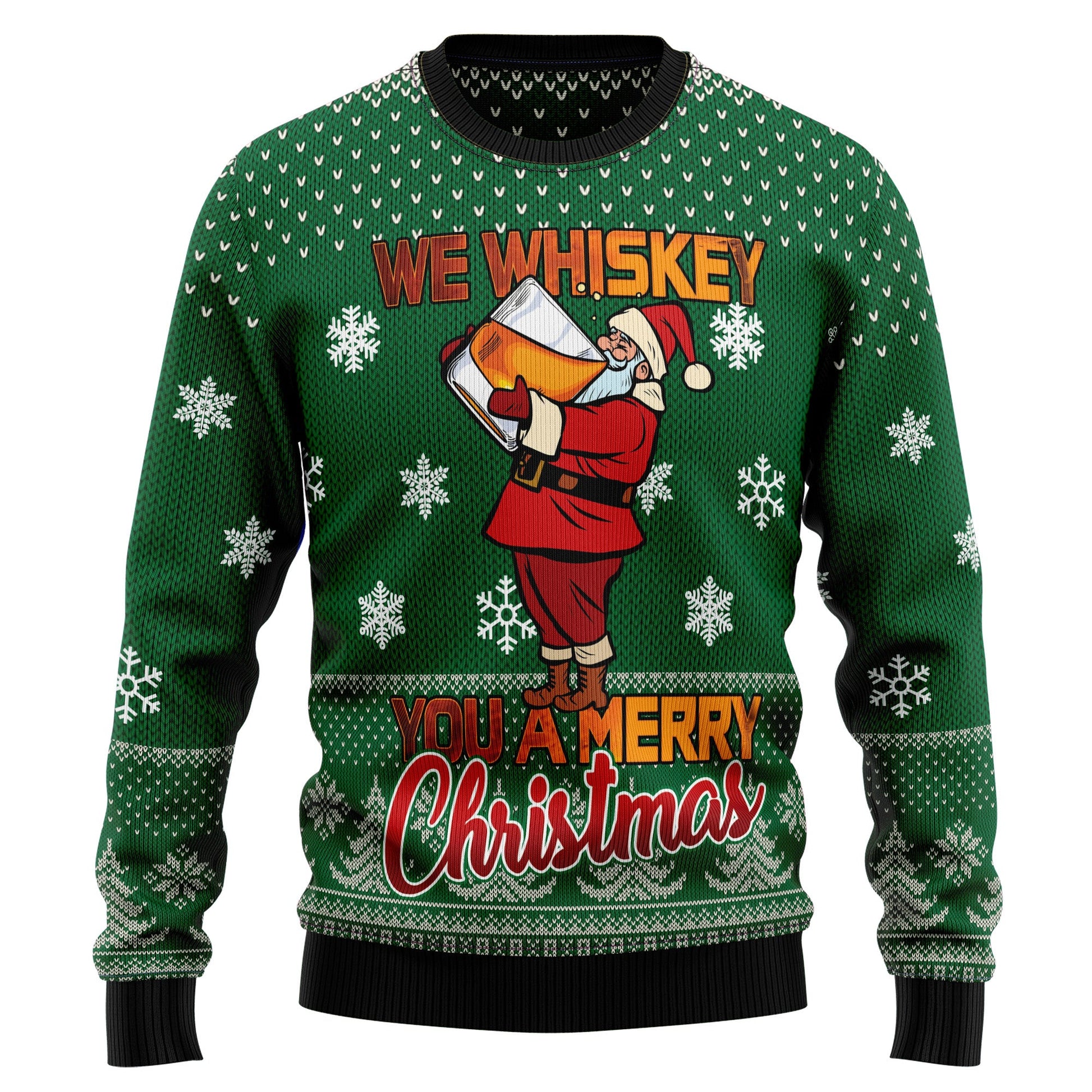 litzzy We Whiskey You A Merry Christmas HT100706 Ugly Christmas Sweater -  Best Gift For Christmas, Noel Malalan - Christmas Signature sweater   