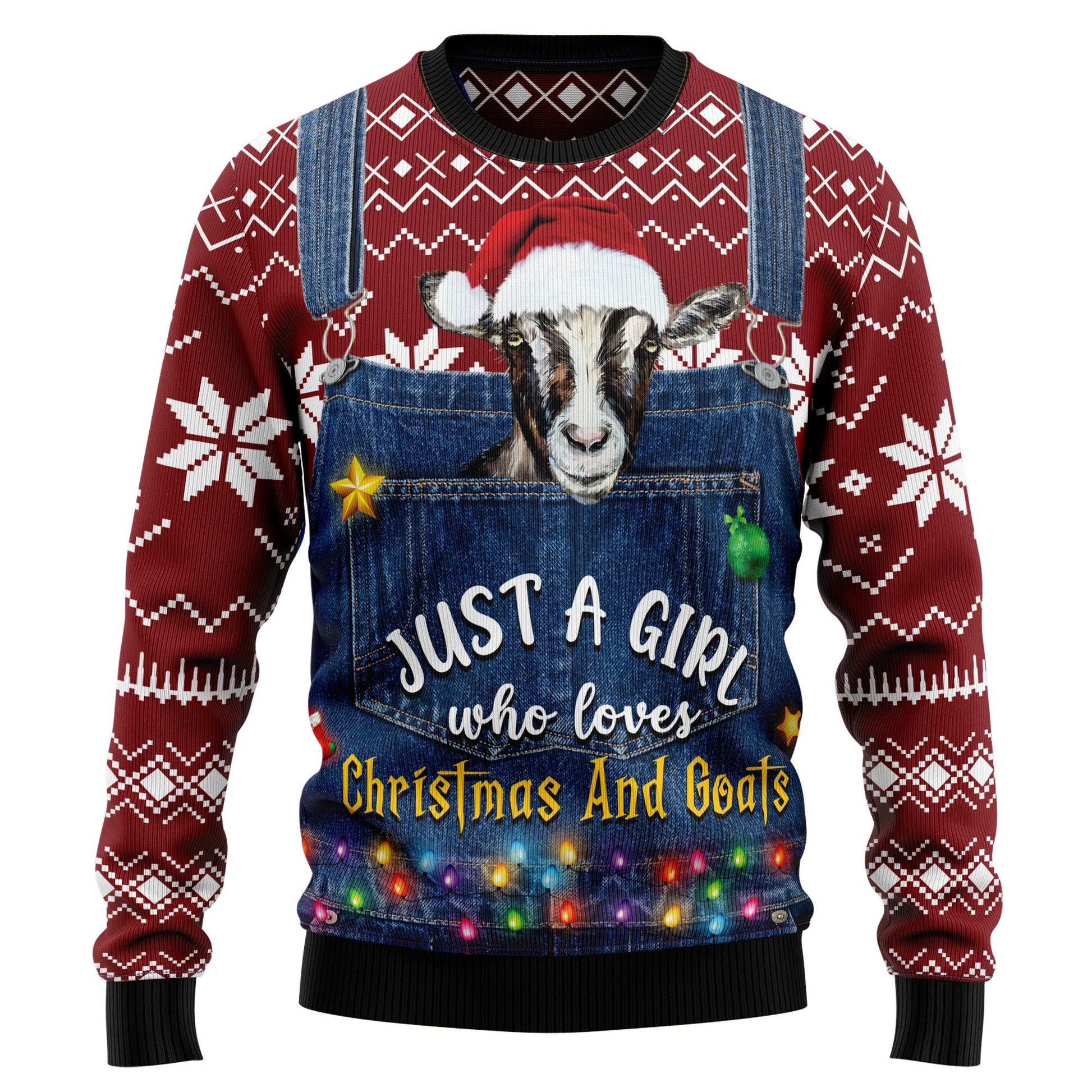 litzzy Just A Girl Who Loves Christmas And Goats TG51022 Ugly Christmas Sweater -  Best Gift For Christmas, Noel Malalan - Christmas Signature sweater   