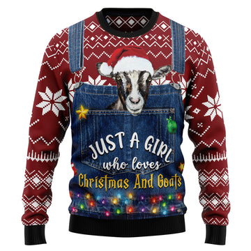 litzzy Just A Girl Who Loves Christmas And Goats TG51022 Ugly Christmas Sweater -  Best Gift For Christmas, Noel Malalan - Christmas Signature sweater   