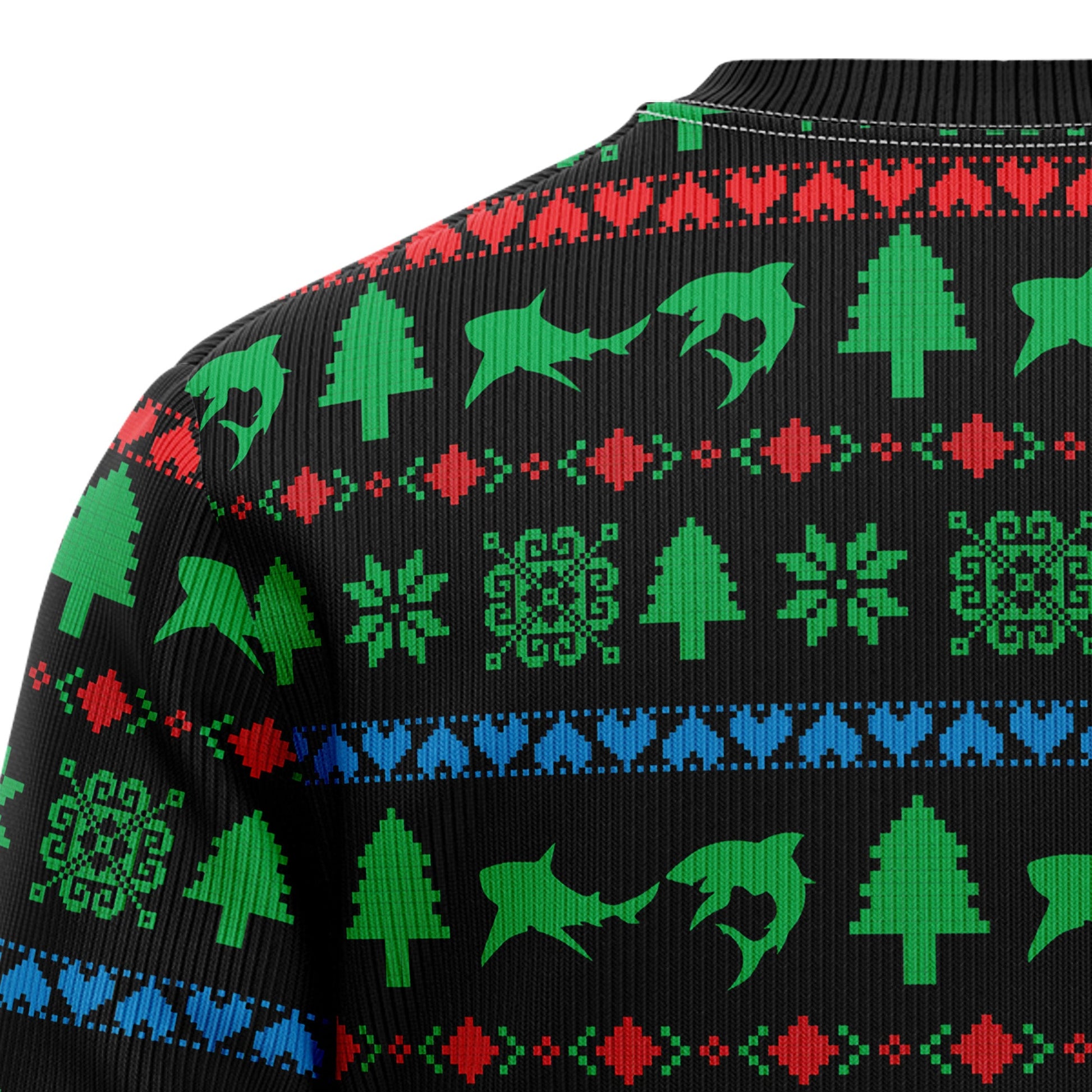 litzzy Santa Riding Shark T1210 Ugly Christmas Sweater -  Best Gift For Christmas, Noel Malalan - Christmas Signature sweater   