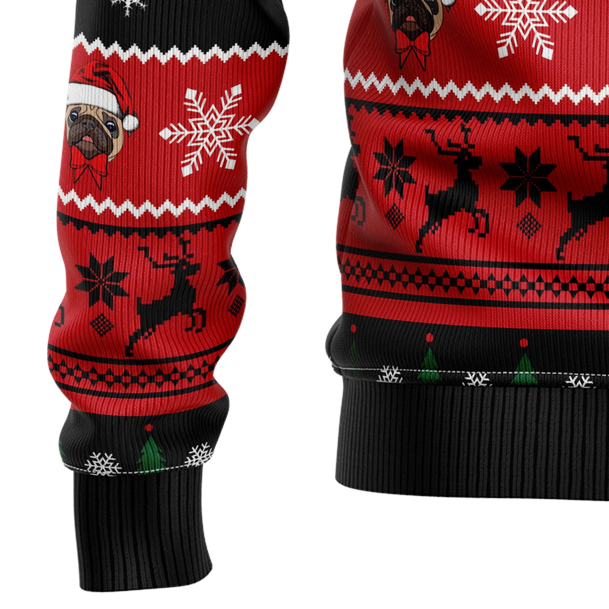 litzzy Pug Christmas Tree - Pug Lover Sweater - Pug Christmas Tree Ugly Sweater sweater   