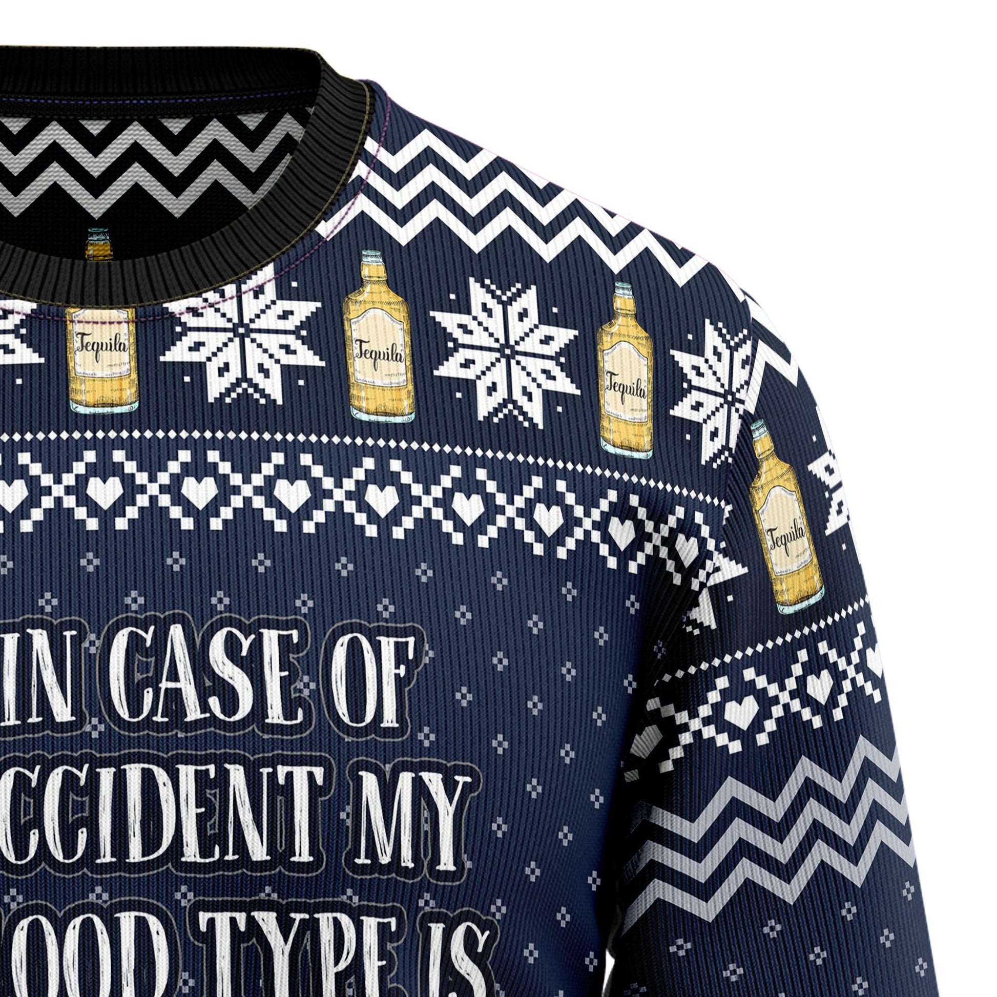 litzzy Tequila My Blood Type TY1610 Ugly Christmas Sweater -  Best Gift For Christmas, Noel Malalan - Christmas Signature sweater   