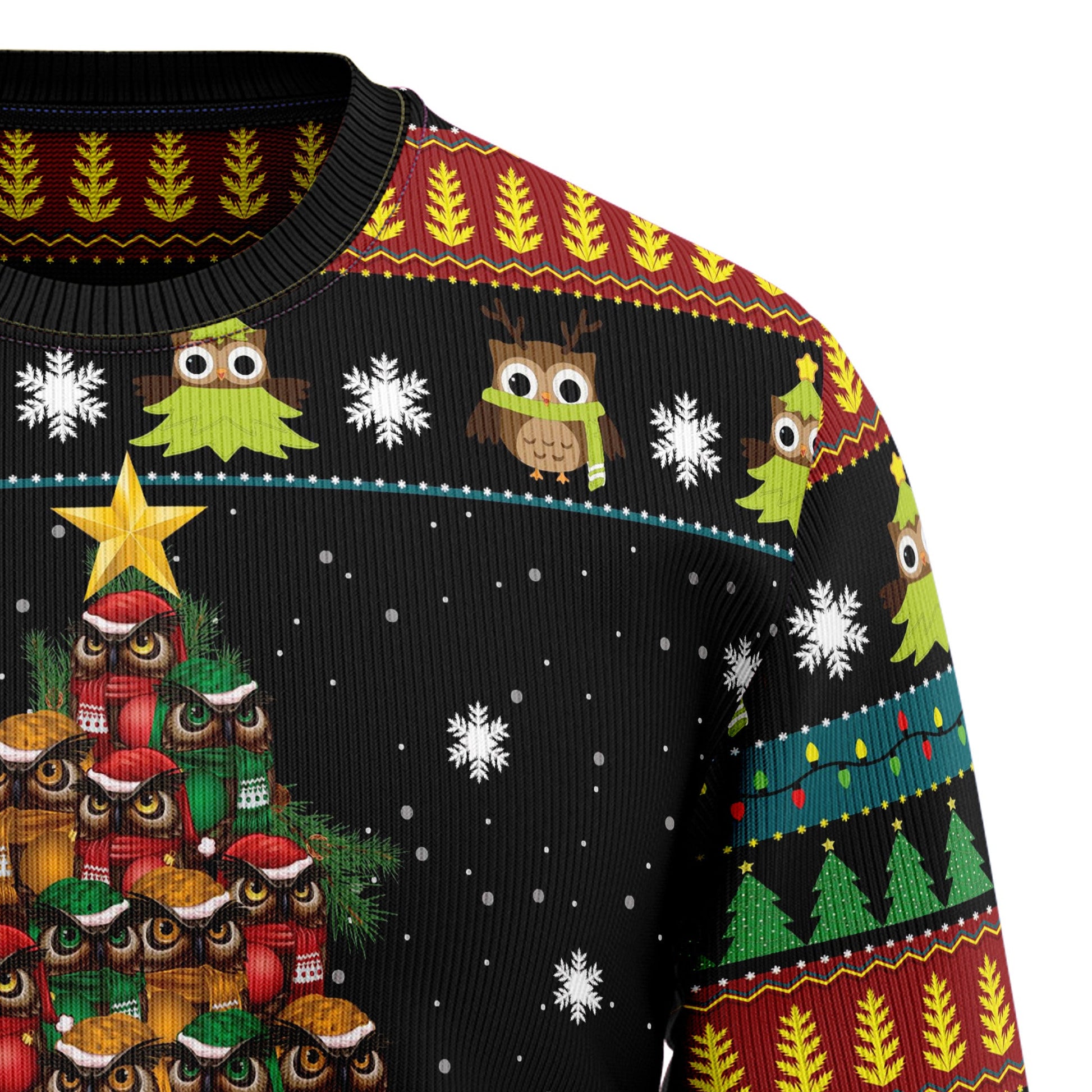 litzzy Owl Christmas Tree HZ102106 Ugly Christmas Sweater -  Best Gift For Christmas, Noel Malalan - Christmas Signature sweater   
