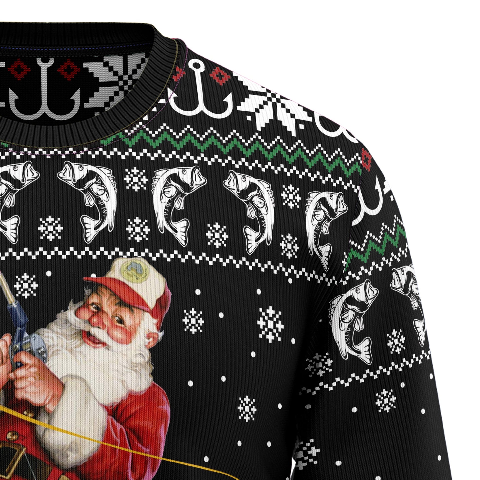 litzzy Santa Claus Fishing G51016 Ugly Christmas Sweater -  Best Gift For Christmas, Noel Malalan - Christmas Signature TN1087 sweater   