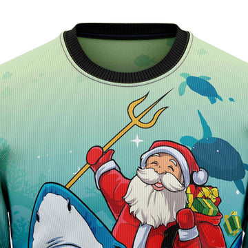 litzzy Santa Shark HT92504 Ugly Christmas Sweater -  Best Gift For Christmas, Noel Malalan - Christmas Signature sweater   