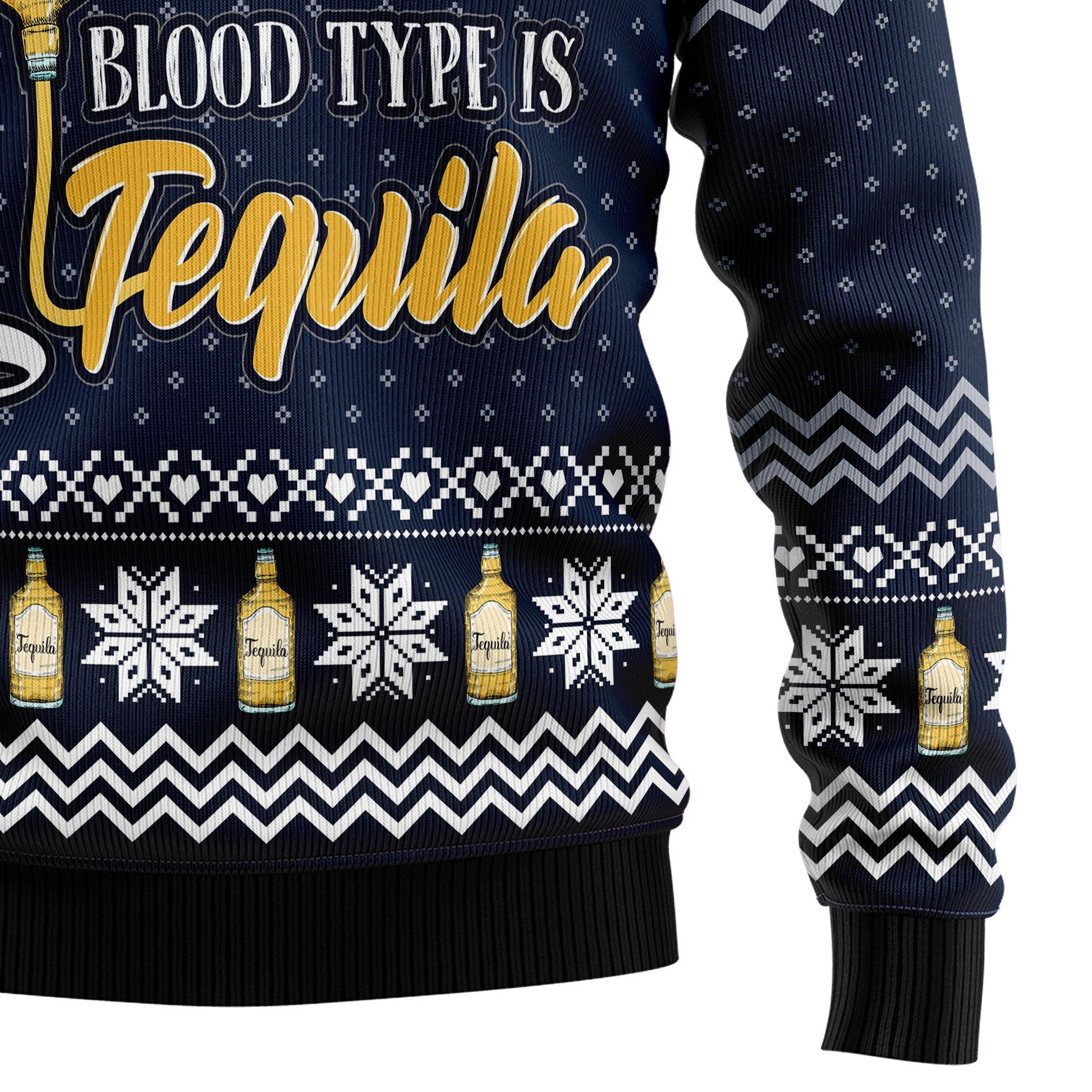 litzzy Tequila My Blood Type TY1610 Ugly Christmas Sweater -  Best Gift For Christmas, Noel Malalan - Christmas Signature sweater   