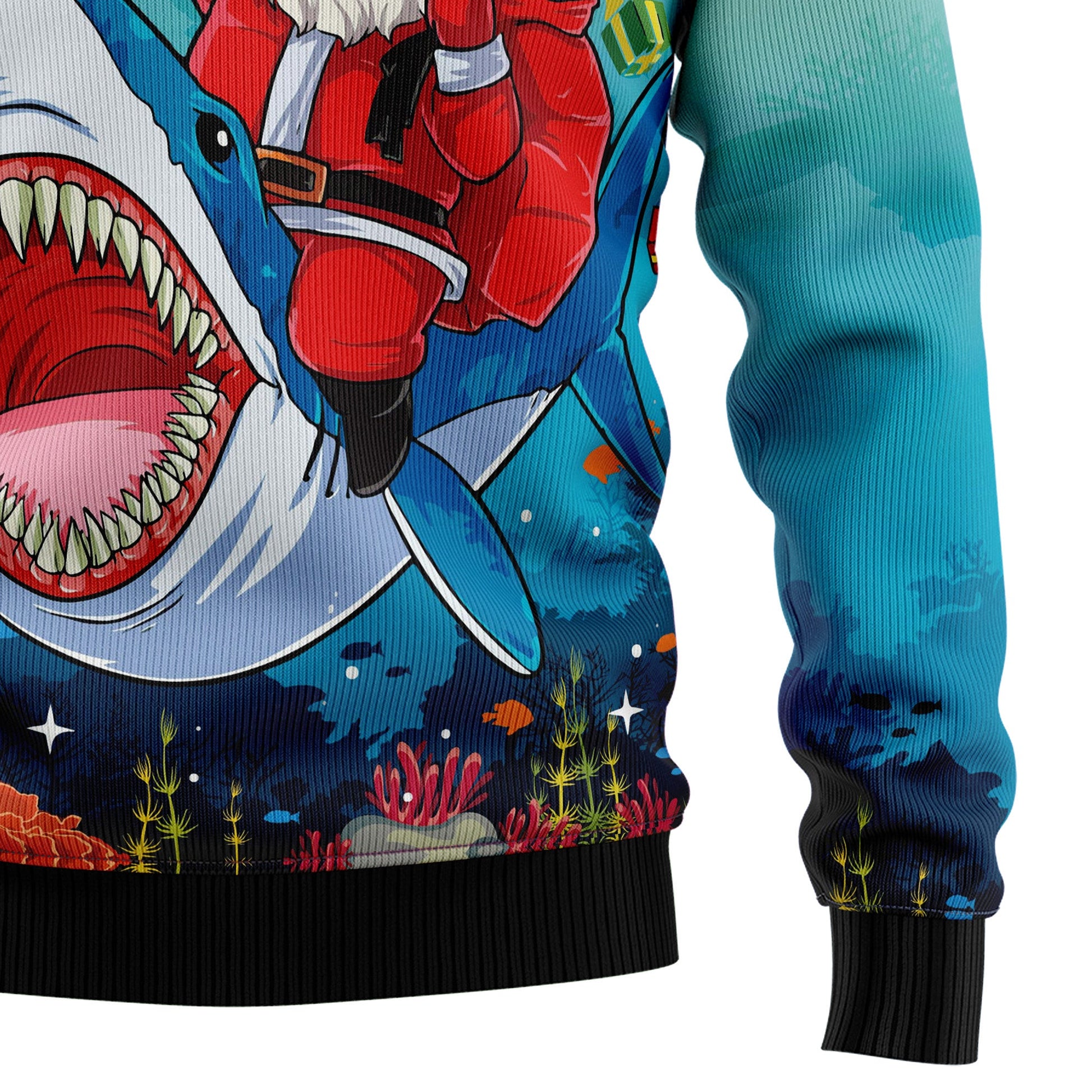 litzzy Santa Shark HT92504 Ugly Christmas Sweater -  Best Gift For Christmas, Noel Malalan - Christmas Signature sweater   