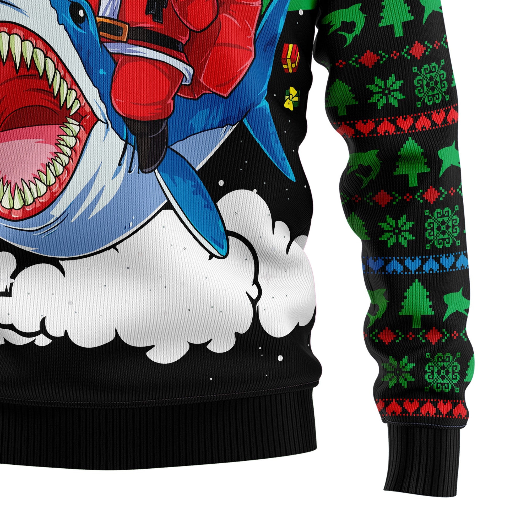 litzzy Santa Riding Shark T1210 Ugly Christmas Sweater -  Best Gift For Christmas, Noel Malalan - Christmas Signature sweater   