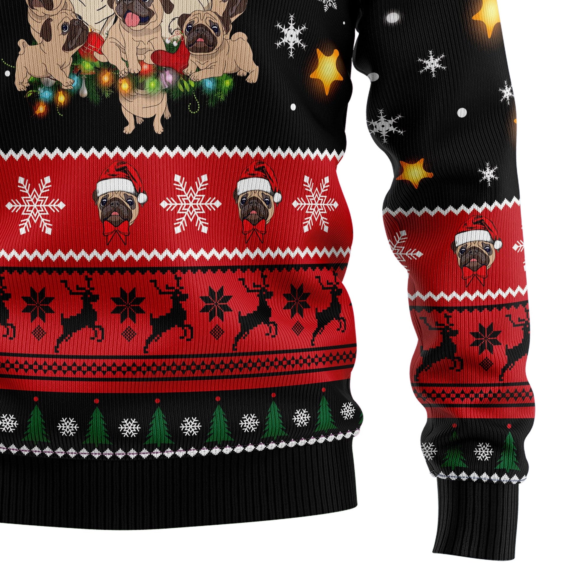 litzzy Pug Christmas Tree - Pug Lover Sweater - Pug Christmas Tree Ugly Sweater sweater   