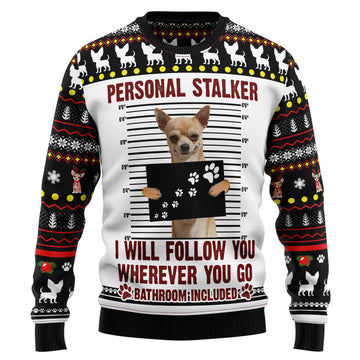 litzzy Chihuahua Personal Stalker TY110 Ugly Christmas Sweater -  Best Gift For Christmas, Noel Malalan - Christmas Signature sweater   