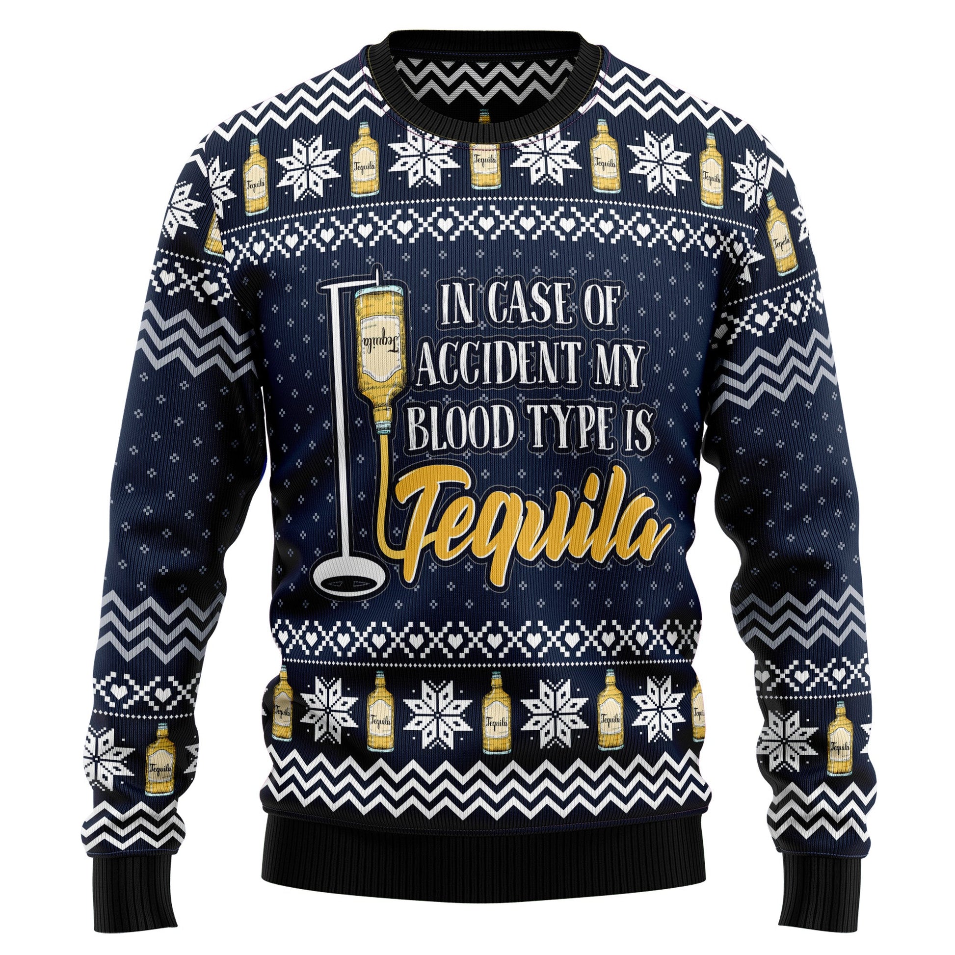 litzzy Tequila My Blood Type TY1610 Ugly Christmas Sweater -  Best Gift For Christmas, Noel Malalan - Christmas Signature sweater   