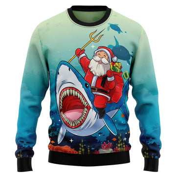 litzzy Santa Shark HT92504 Ugly Christmas Sweater -  Best Gift For Christmas, Noel Malalan - Christmas Signature sweater   