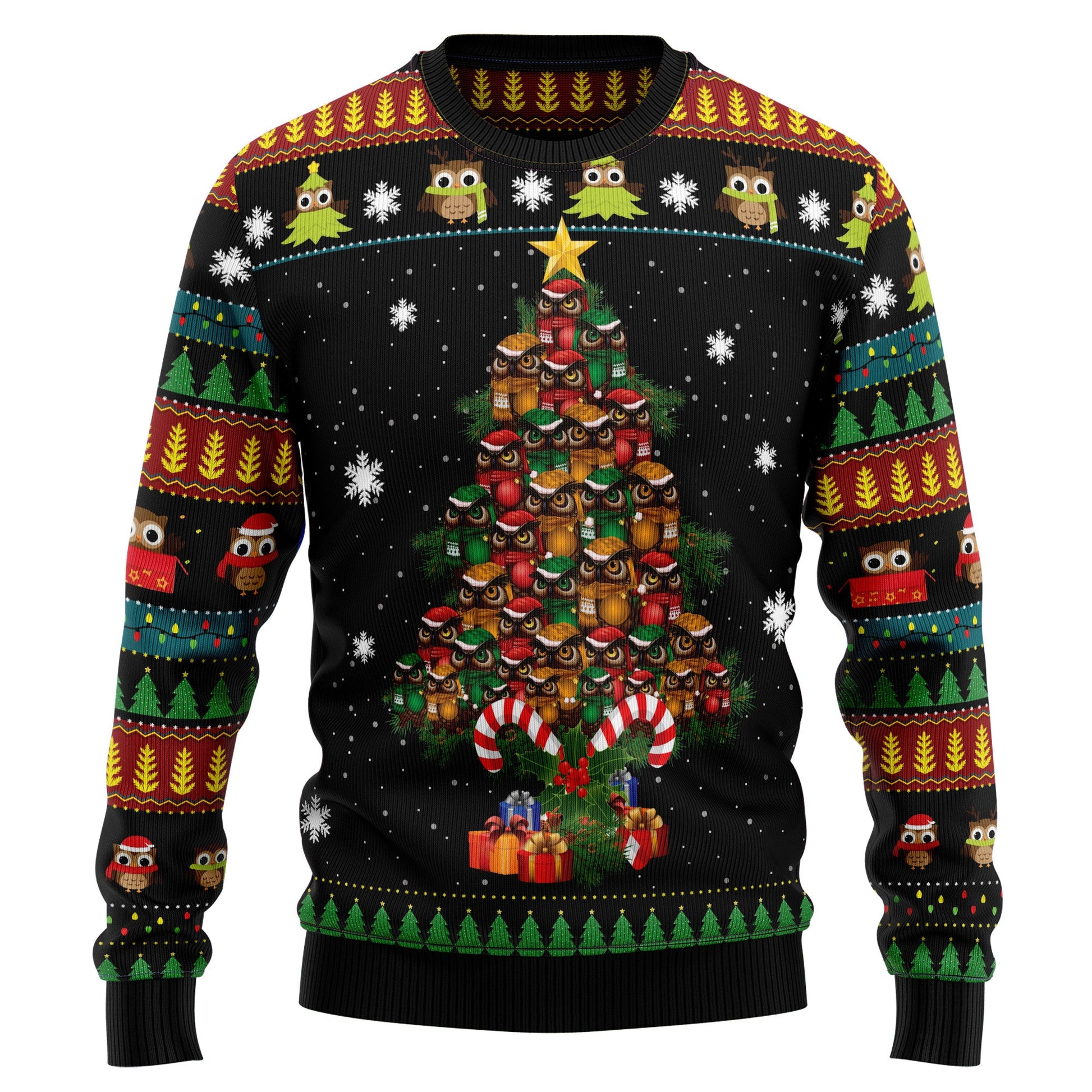 litzzy Owl Christmas Tree HZ102106 Ugly Christmas Sweater -  Best Gift For Christmas, Noel Malalan - Christmas Signature sweater   
