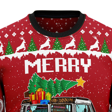 litzzy Hippie Car Merry Christmas TG5112 Ugly Christmas Sweater -  Best Gift For Christmas, Noel Malalan - Christmas Signature sweater   