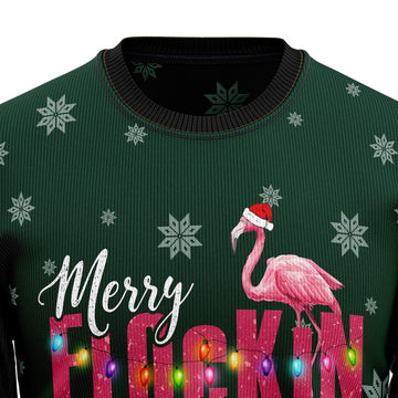 litzzy Flamingo Merry Flockin Christmas TY1610 Ugly Christmas Sweater -  Best Gift For Christmas, Noel Malalan - Christmas Signature sweater   