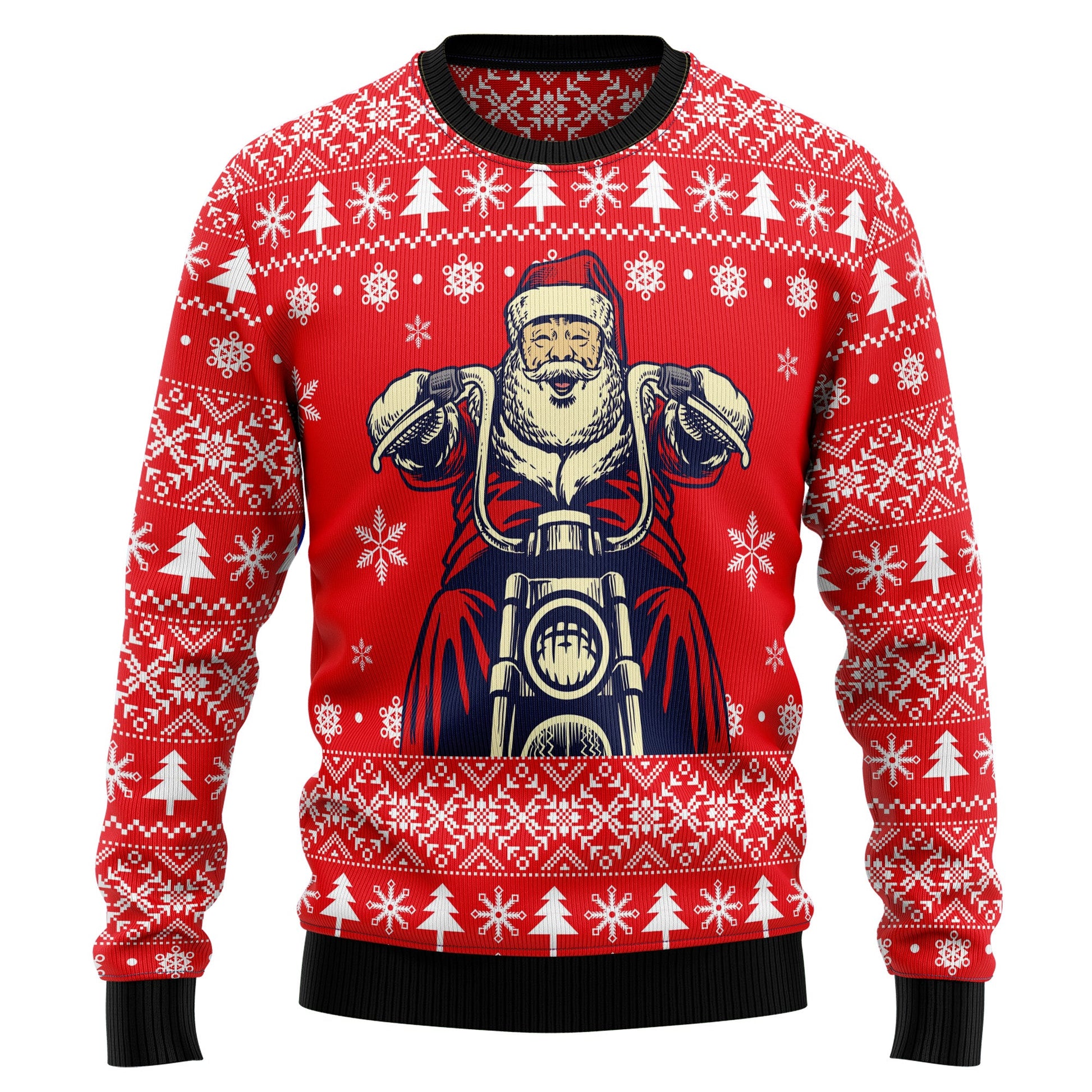 litzzy Santa Claus Ride A Motorcycle HZ100506 Ugly Christmas Sweater -  Best Gift For Christmas, Noel Malalan - Christmas Signature sweater   