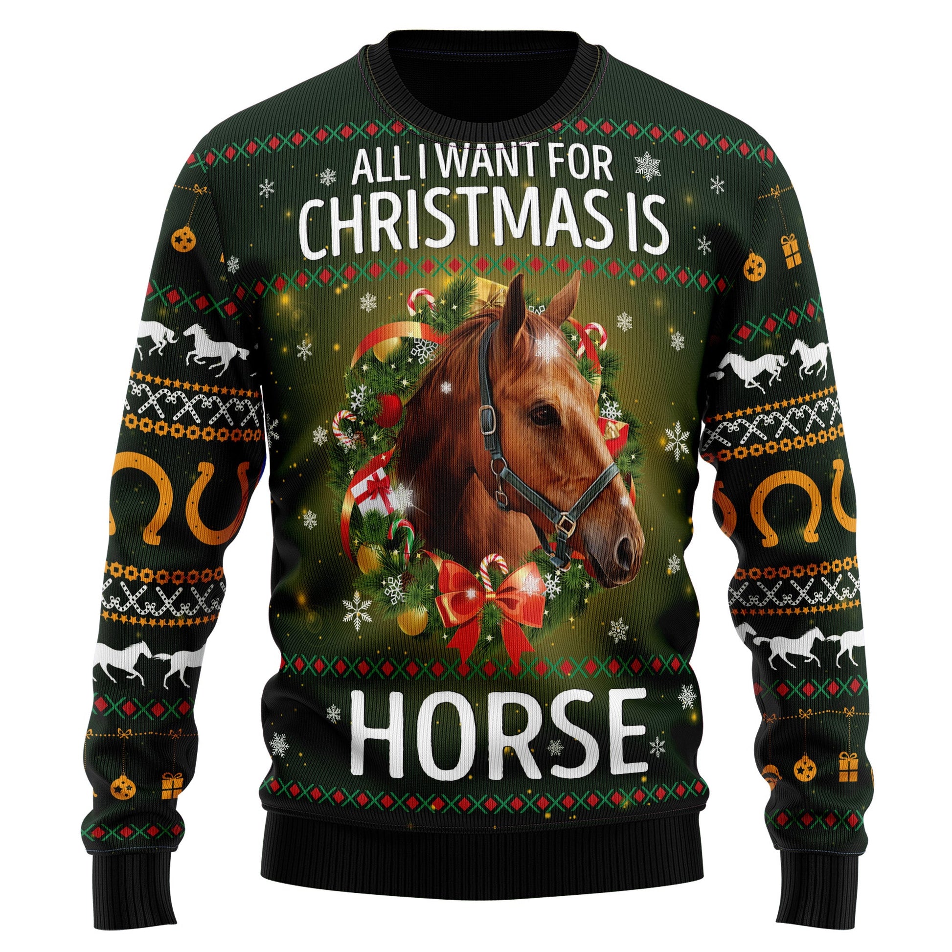 litzzy Horse All I Need For Christmas TY2710 Ugly Christmas Sweater -  Best Gift For Christmas, Noel Malalan - Christmas Signature sweater   