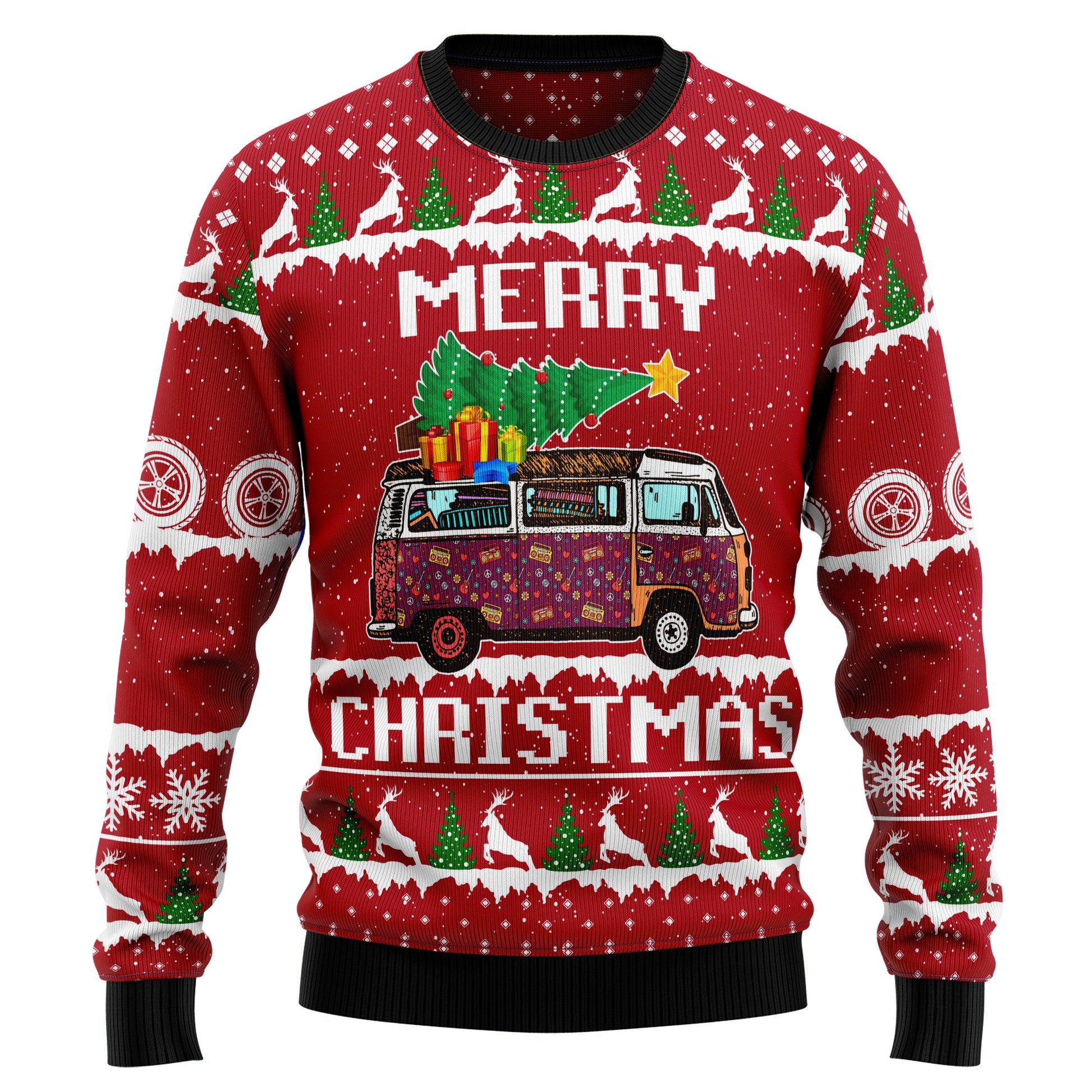 litzzy Hippie Car Merry Christmas TG5112 Ugly Christmas Sweater -  Best Gift For Christmas, Noel Malalan - Christmas Signature sweater   