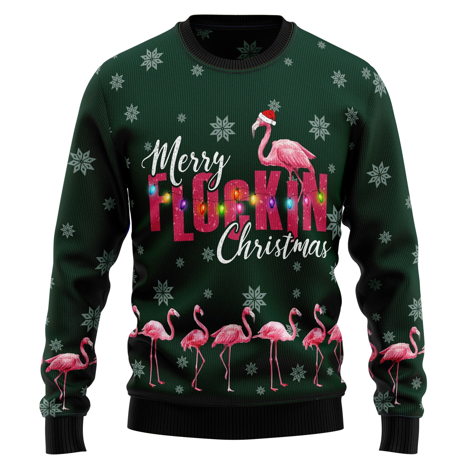litzzy Flamingo Merry Flockin Christmas TY1610 Ugly Christmas Sweater -  Best Gift For Christmas, Noel Malalan - Christmas Signature sweater   