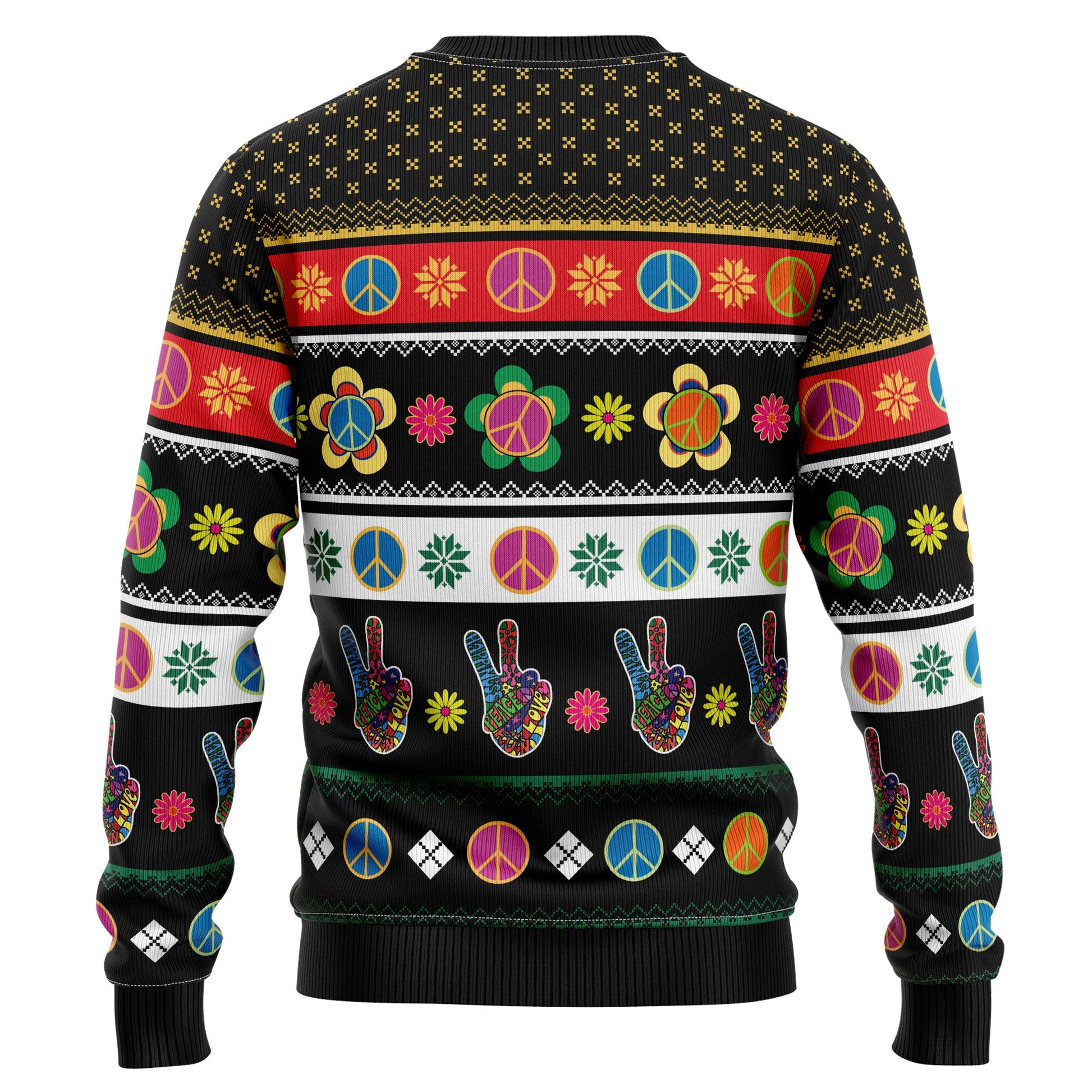 litzzy Hippie Peace Sign G51020 Ugly Christmas Sweater -  Best Gift For Christmas, Noel Malalan - Christmas Signature sweater   