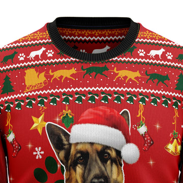 litzzy German Shepherd Waiting For Christmas G51026 Ugly Christmas Sweater -  Best Gift For Christmas, Noel Malalan - Christmas Signature sweater   