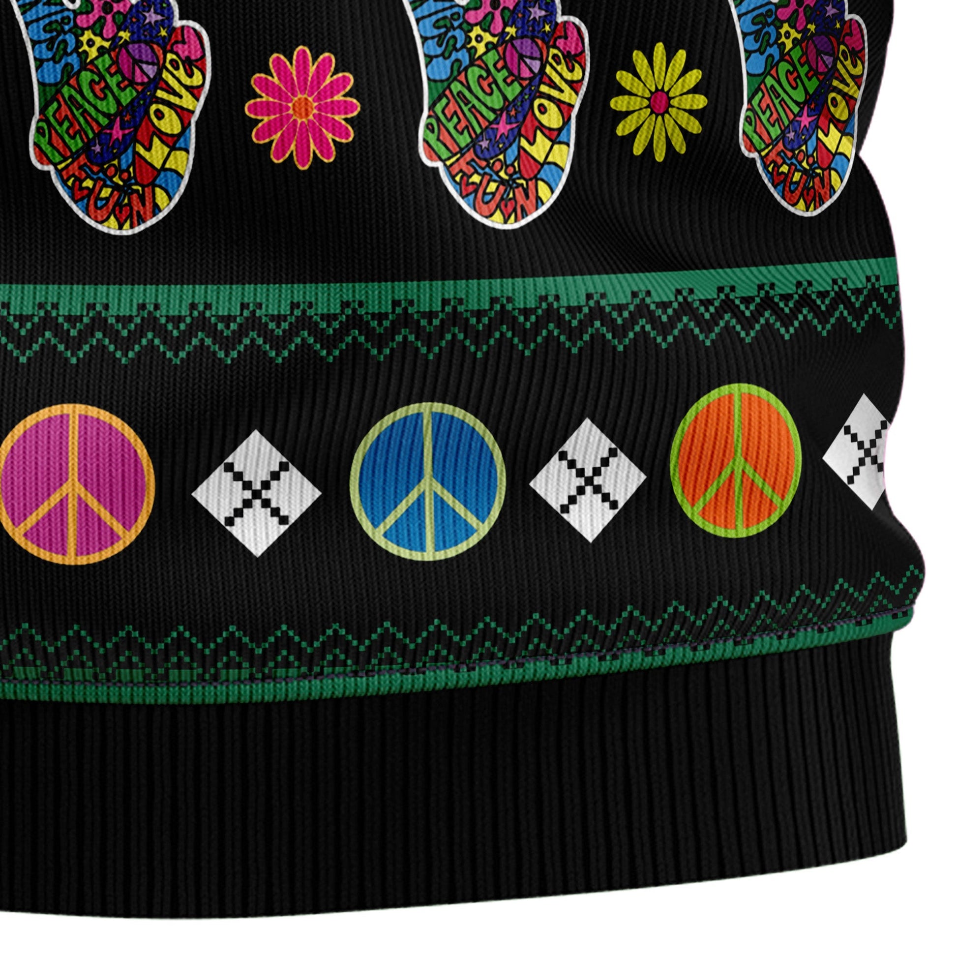 litzzy Hippie Peace Sign G51020 Ugly Christmas Sweater -  Best Gift For Christmas, Noel Malalan - Christmas Signature sweater   
