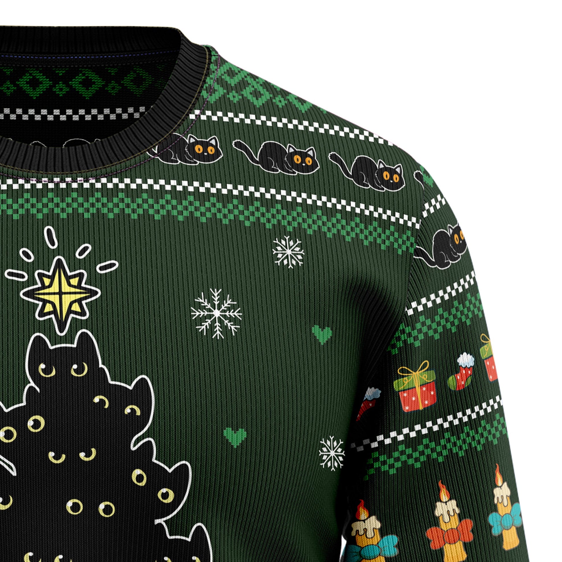 litzzy Meowy Christmas Black Cat G5105 Ugly Christmas Sweater -  Best Gift For Christmas, Noel Malalan - Christmas Signature sweater   