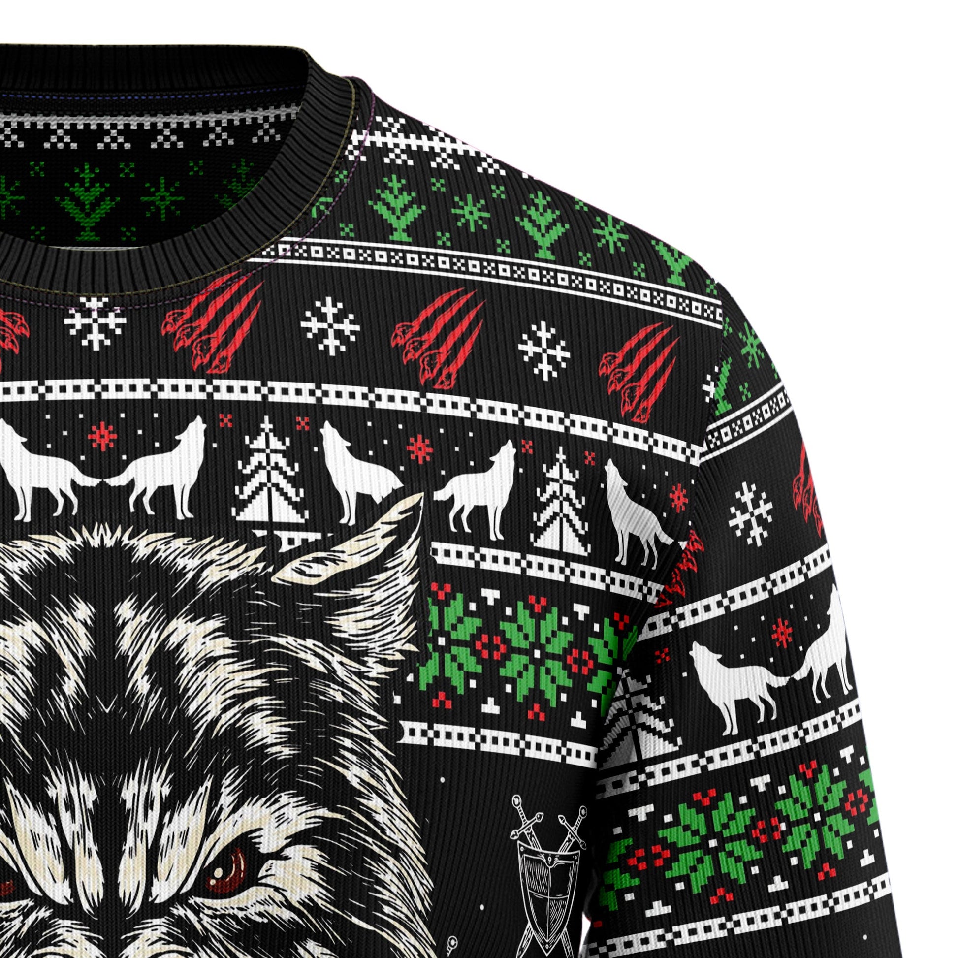 litzzy Awesome Wolf G51029 Ugly Christmas Sweater -  Best Gift For Christmas, Noel Malalan - Christmas Signature sweater   