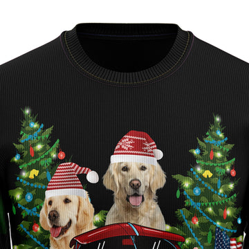 litzzy Merry Christmas Golden Retriever HZ100201 Ugly Christmas Sweater -  Best Gift For Christmas, Noel Malalan - Christmas Signature sweater   