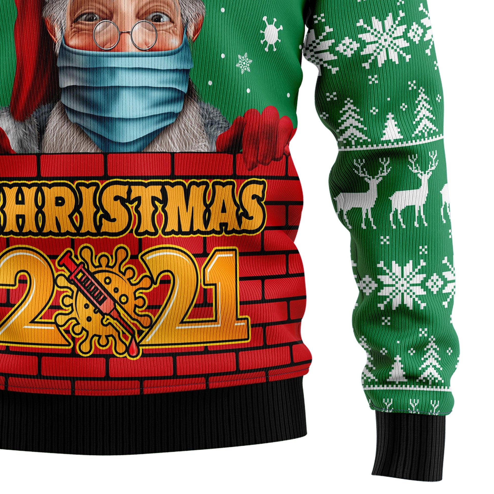 litzzy Merry And Masked Christmas 2021 Ugly Christmas Sweater -  Best Gift For Christmas, Noel Malalan - Christmas Signature sweater   