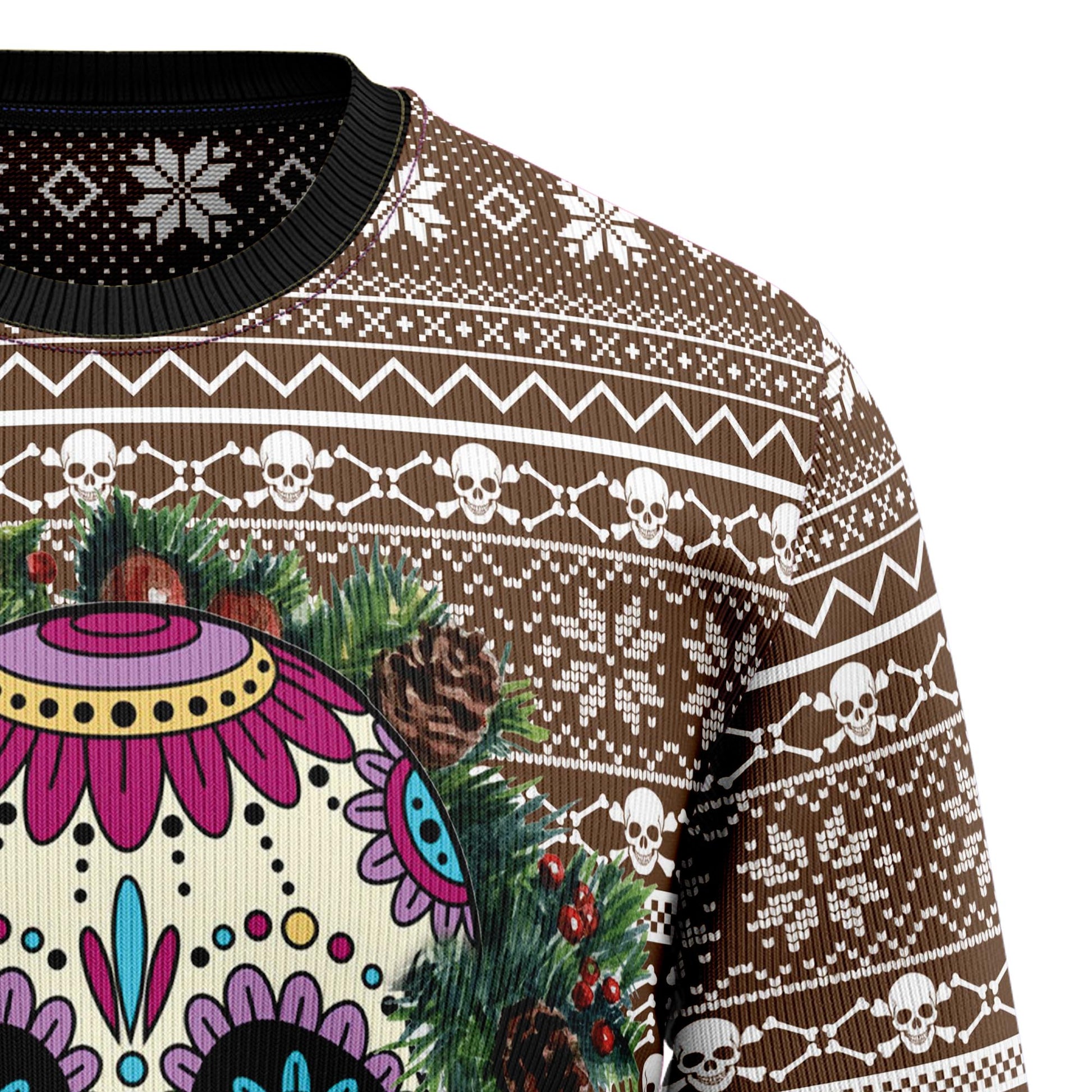 litzzy Awesome Sugar Skull G51028 Ugly Christmas Sweater -  Best Gift For Christmas, Noel Malalan - Christmas Signature sweater   