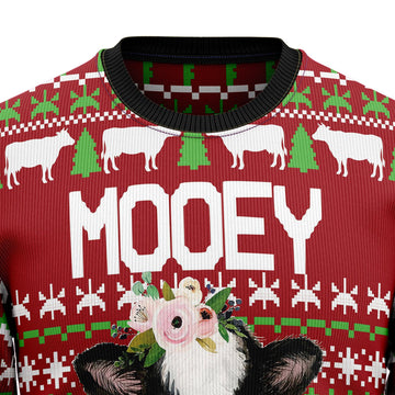 litzzy Cow Mooey Christmas T2910 Ugly Christmas Sweater -  Best Gift For Christmas, Noel Malalan - Christmas Signature sweater   
