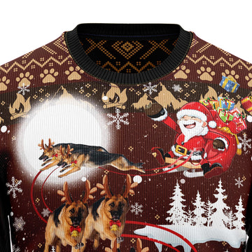 litzzy German Shepherd Reindeers Car D0210 Ugly Christmas Sweater -  Best Gift For Christmas, Noel Malalan - Christmas Signature sweater   
