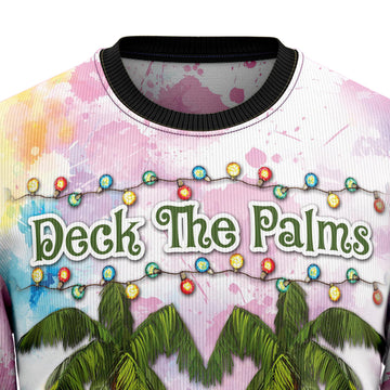 litzzy Flamingo Deck The Palms T1011 Ugly Christmas Sweater -  Best Gift For Christmas, Noel Malalan - Christmas Signature sweater   