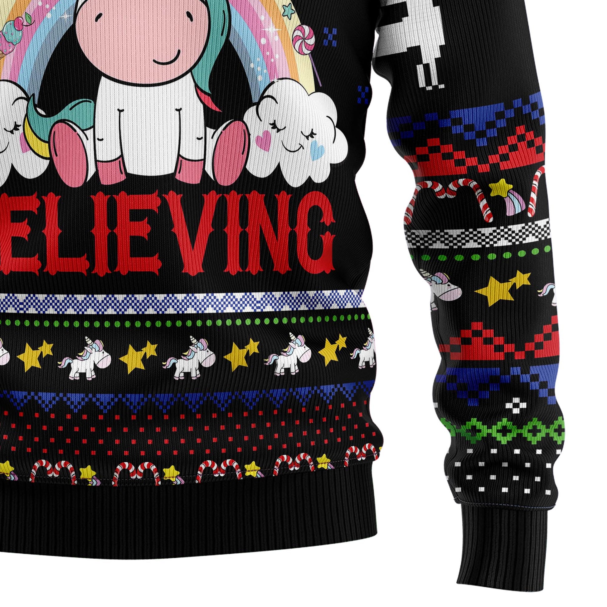 litzzy Unicorn Believing Christmas T239 Ugly Christmas Sweater -  Best Gift For Christmas, Noel Malalan - Christmas Signature sweater   