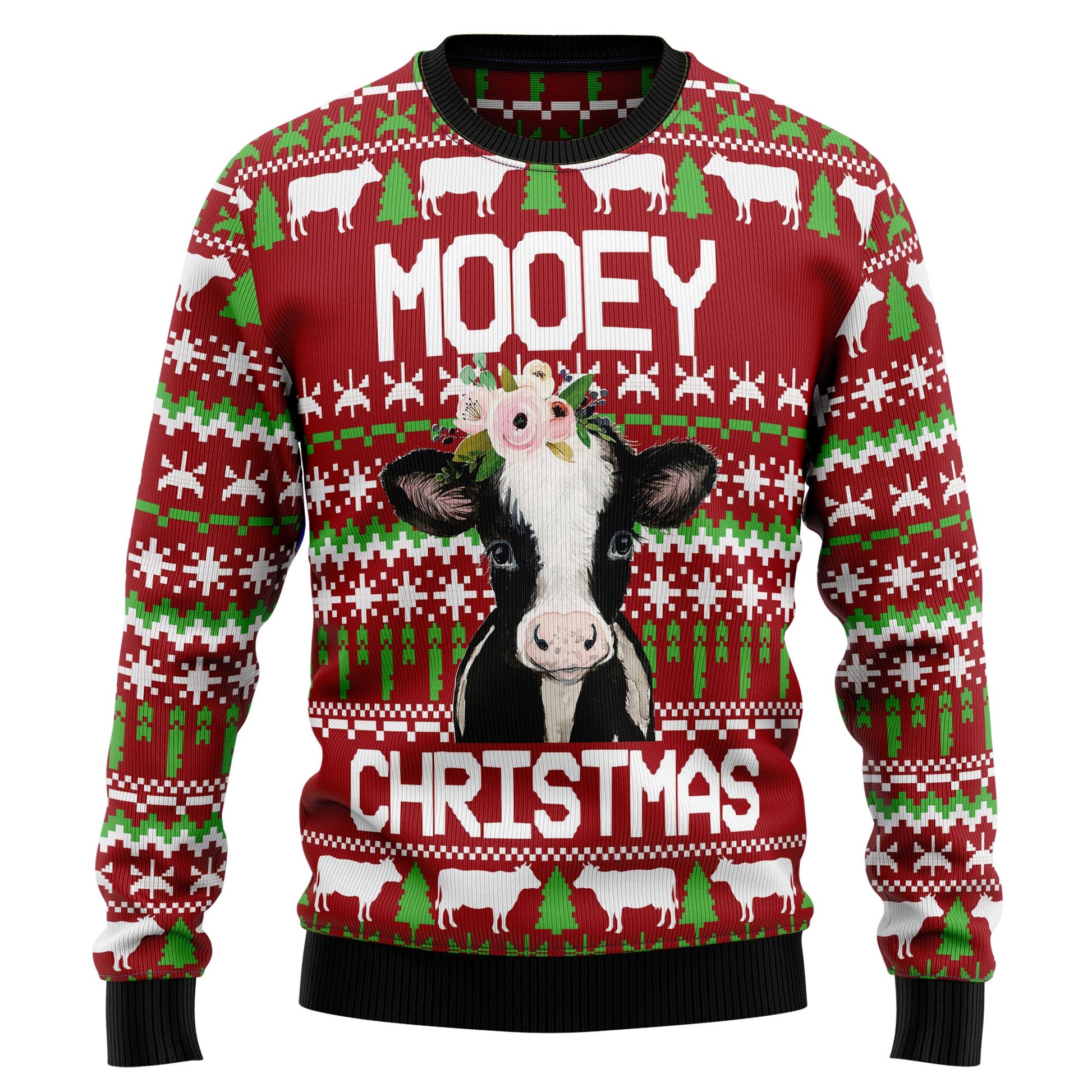 litzzy Cow Mooey Christmas T2910 Ugly Christmas Sweater -  Best Gift For Christmas, Noel Malalan - Christmas Signature sweater   