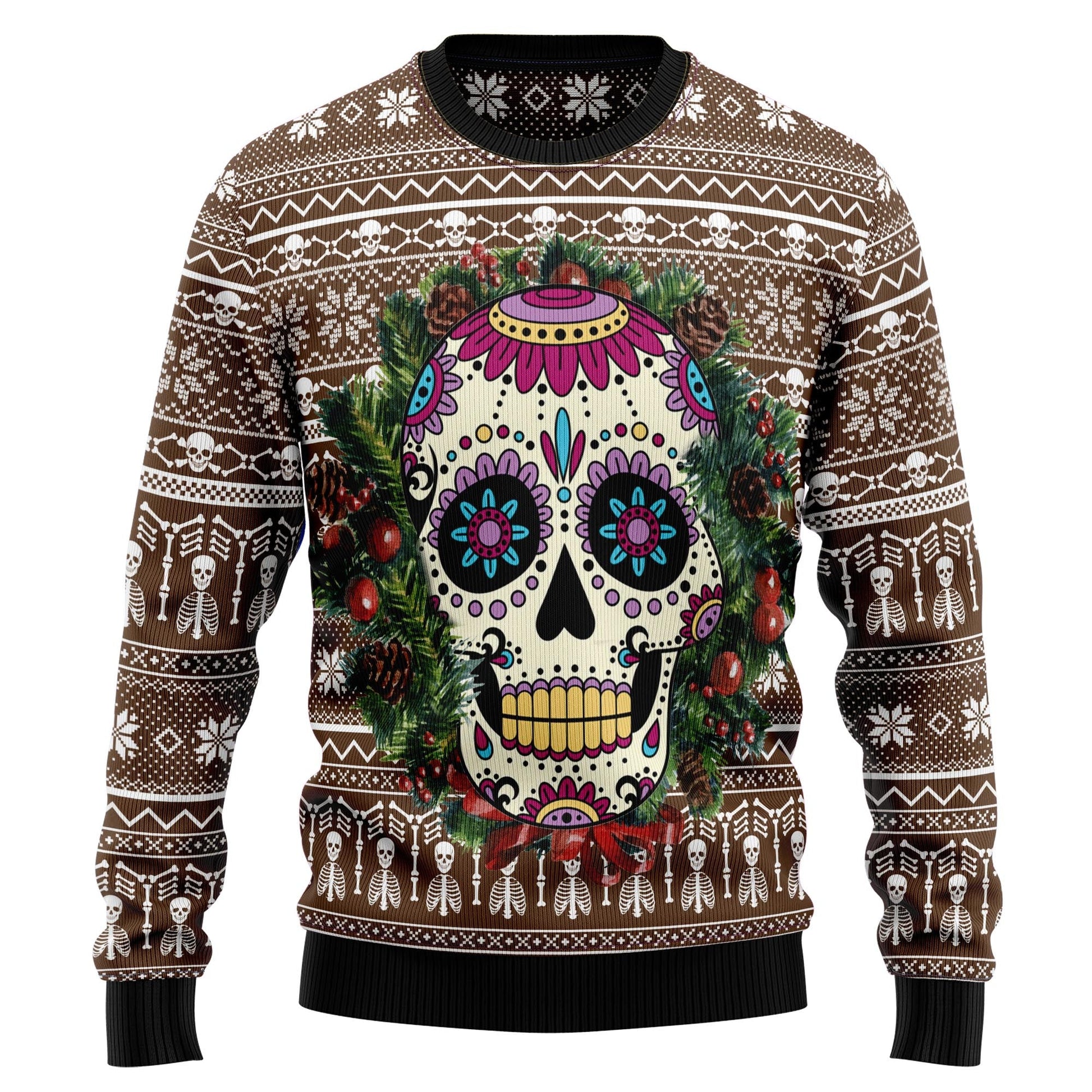 litzzy Awesome Sugar Skull G51028 Ugly Christmas Sweater -  Best Gift For Christmas, Noel Malalan - Christmas Signature sweater   