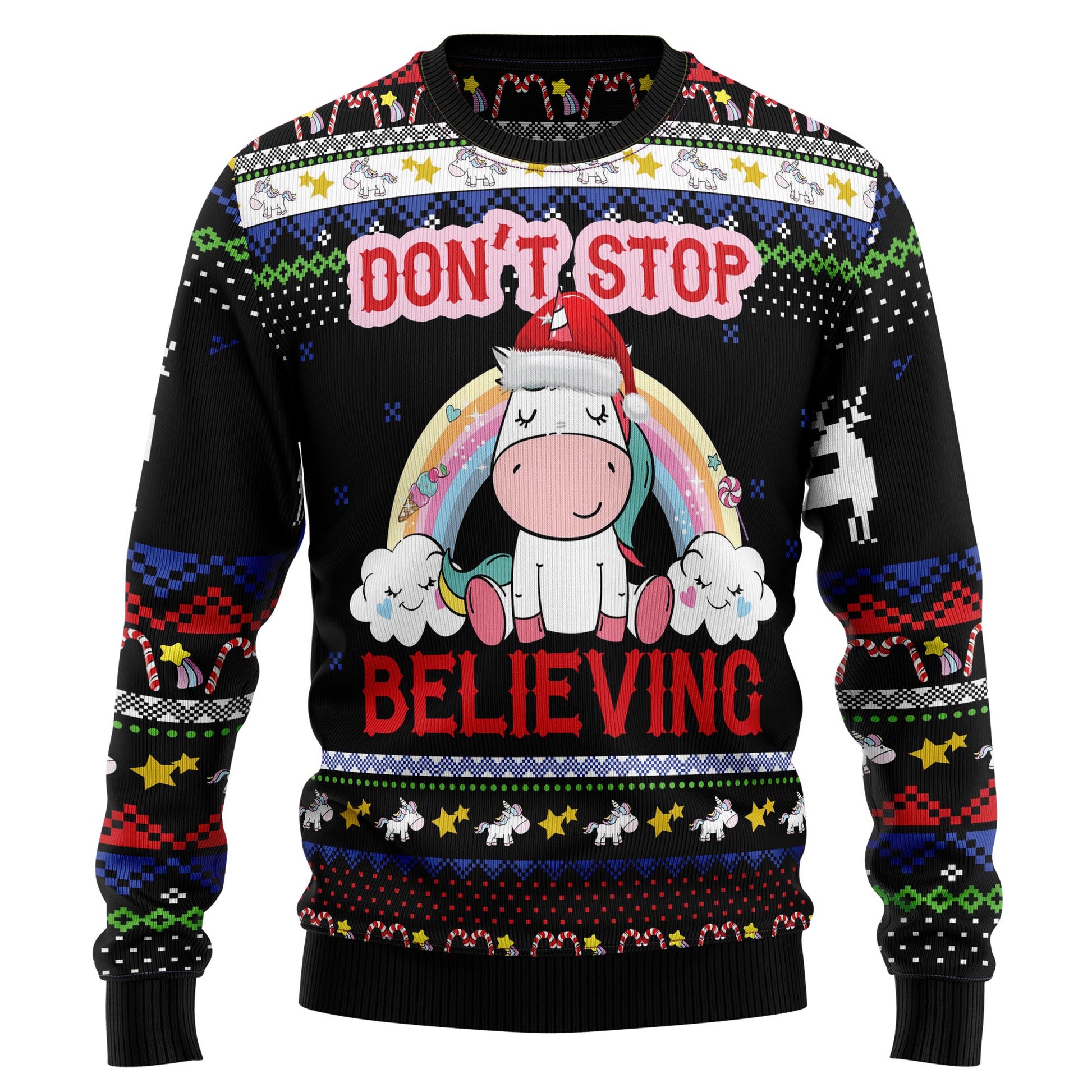 litzzy Unicorn Believing Christmas T239 Ugly Christmas Sweater -  Best Gift For Christmas, Noel Malalan - Christmas Signature sweater   