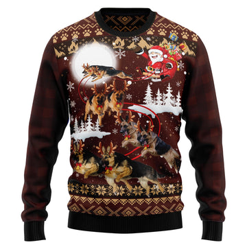 litzzy German Shepherd Reindeers Car D0210 Ugly Christmas Sweater -  Best Gift For Christmas, Noel Malalan - Christmas Signature sweater   