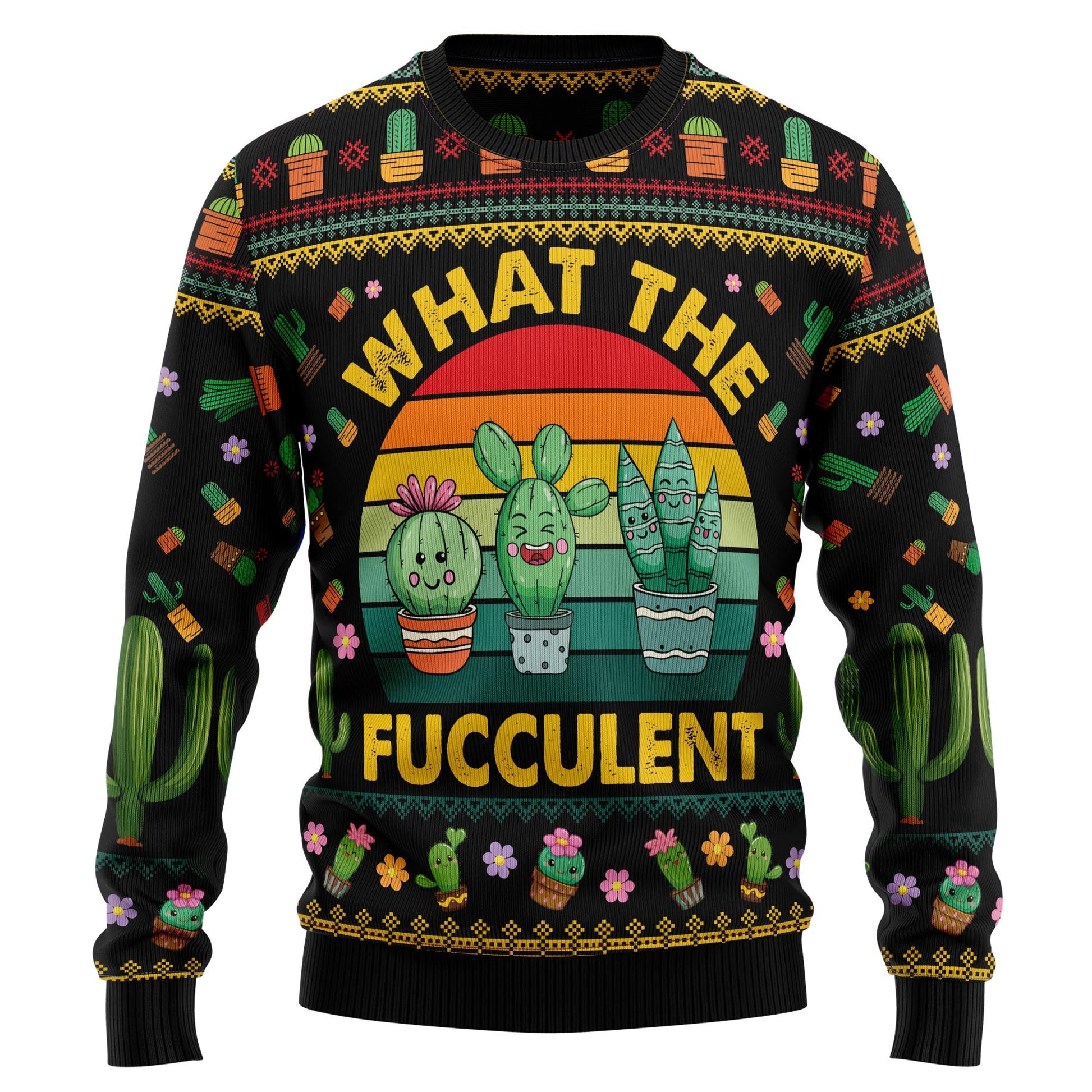 litzzy Cactus What the Fucculent HT081203 Ugly Christmas Sweater -  Best Gift For Christmas, Noel Malalan - Christmas Signature sweater   